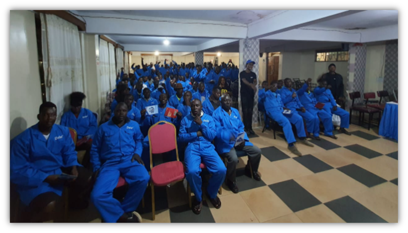 The training pulled 102 participants from the towns major lubricants and auto spare shops.